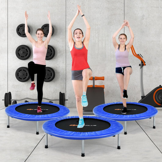 36 Inch Mini Folding Trampoline Portable Recreational Fitness Rebounder-Silver LuxuryLifeWay Online Store