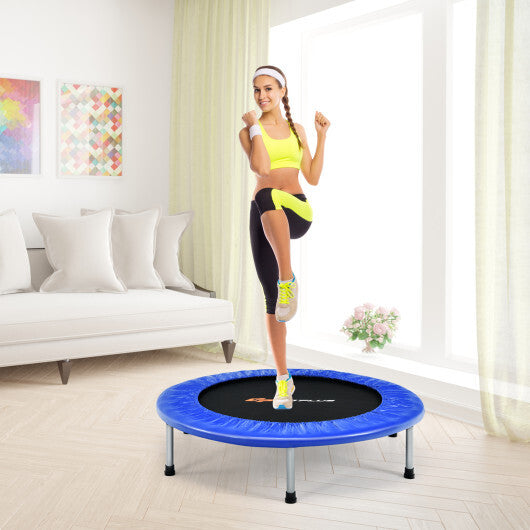 36 Inch Mini Folding Trampoline Portable Recreational Fitness Rebounder-Silver LuxuryLifeWay Online Store