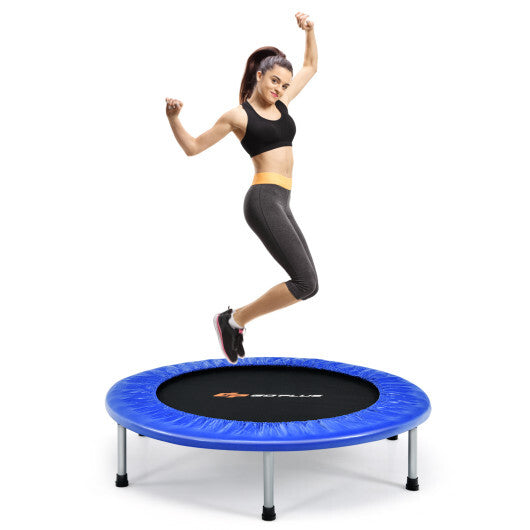 36 Inch Mini Folding Trampoline Portable Recreational Fitness Rebounder-Silver LuxuryLifeWay Online Store