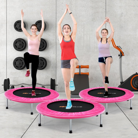 36 Inch Mini Folding Trampoline Portable Recreational Fitness Rebounder-Silver LuxuryLifeWay Online Store