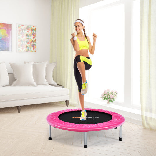 36 Inch Mini Folding Trampoline Portable Recreational Fitness Rebounder-Silver LuxuryLifeWay Online Store