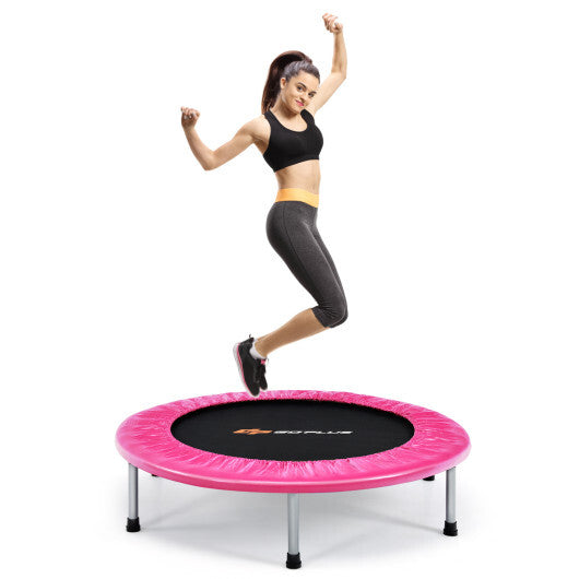 36 Inch Mini Folding Trampoline Portable Recreational Fitness Rebounder-Silver LuxuryLifeWay Online Store