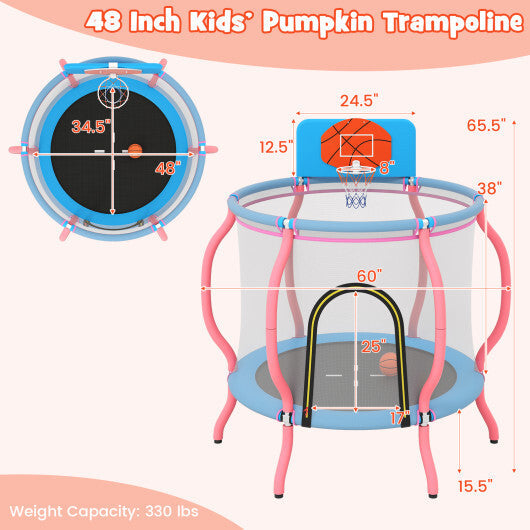 Kids Trampoline Indoor & Outdoor Pumpkin Trampoline-Pink LuxuryLifeWay Online Store