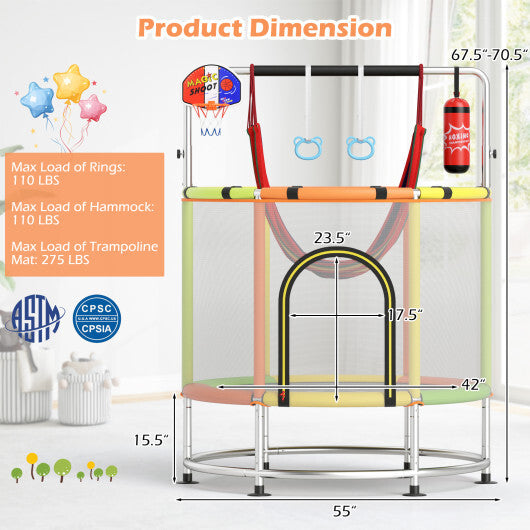 55" Kids Trampoline Gift for for 3-6 Years Old Boys and Girls-Navy LuxuryLifeWay Online Store