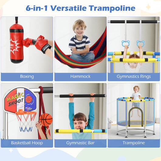 55" Kids Trampoline Gift for for 3-6 Years Old Boys and Girls-Navy LuxuryLifeWay Online Store