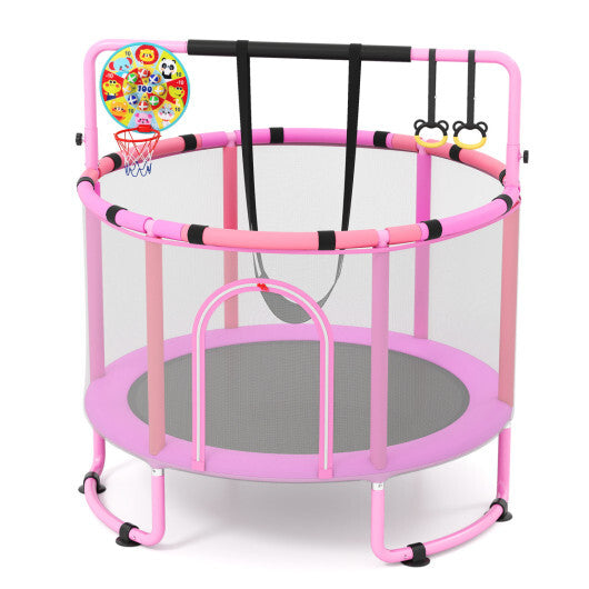 60 inch 6-in-1 Kids Toddler Trampoline with Gymnastics Bar-Purple LuxuryLifeWay Online Store