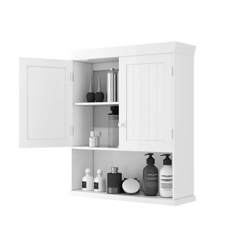 Bathroom Wall Mount Medicine Cabinet with Open Storage Shelf in White LuxuryLifeWay Online Store