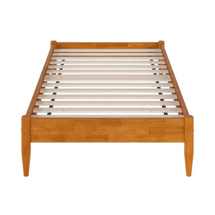 Twin size Solid Hardwood Platform Bed Frame in Natural Wood Finish LuxuryLifeWay Online Store