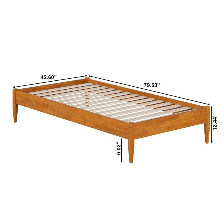 Twin size Solid Hardwood Platform Bed Frame in Natural Wood Finish LuxuryLifeWay Online Store