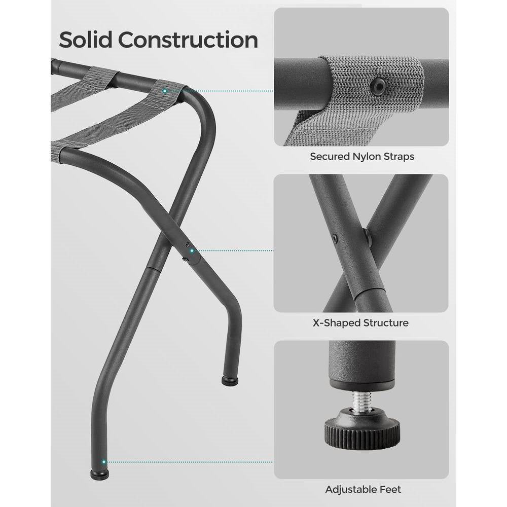 Set of 2 - Sturdy Grey Metal Folding Luggage Rack LuxuryLifeWay Online Store
