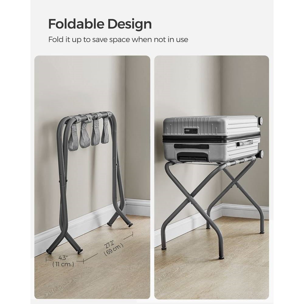 Set of 2 - Sturdy Grey Metal Folding Luggage Rack LuxuryLifeWay Online Store