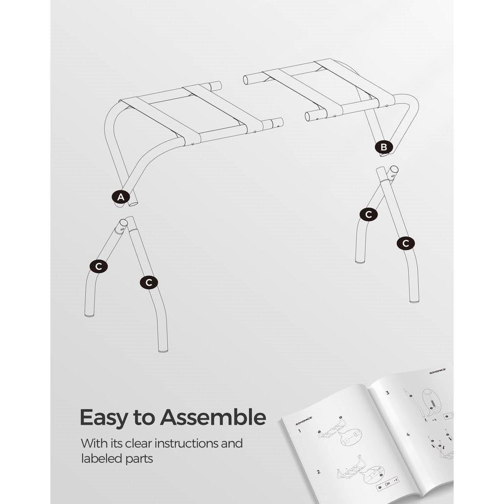 Set of 2 - Sturdy Grey Metal Folding Luggage Rack LuxuryLifeWay Online Store