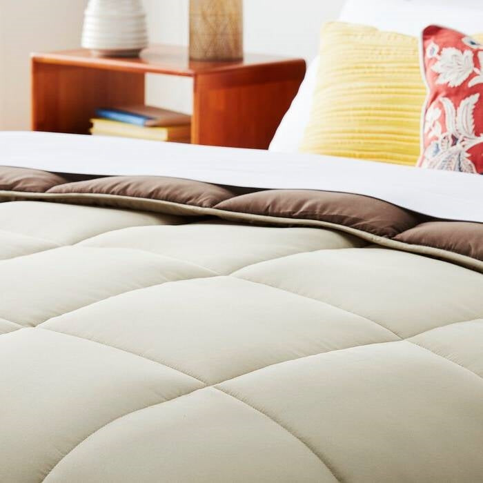 Twin All Seasons Beige/Brown Reversible Polyester Down Alternative Comforter LuxuryLifeWay Online Store