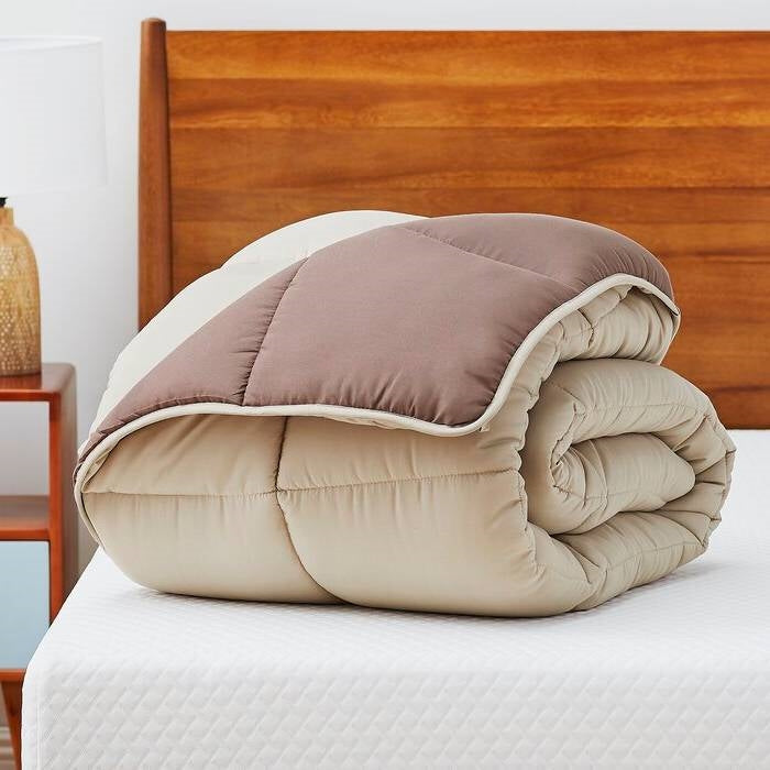 Twin All Seasons Beige/Brown Reversible Polyester Down Alternative Comforter LuxuryLifeWay Online Store