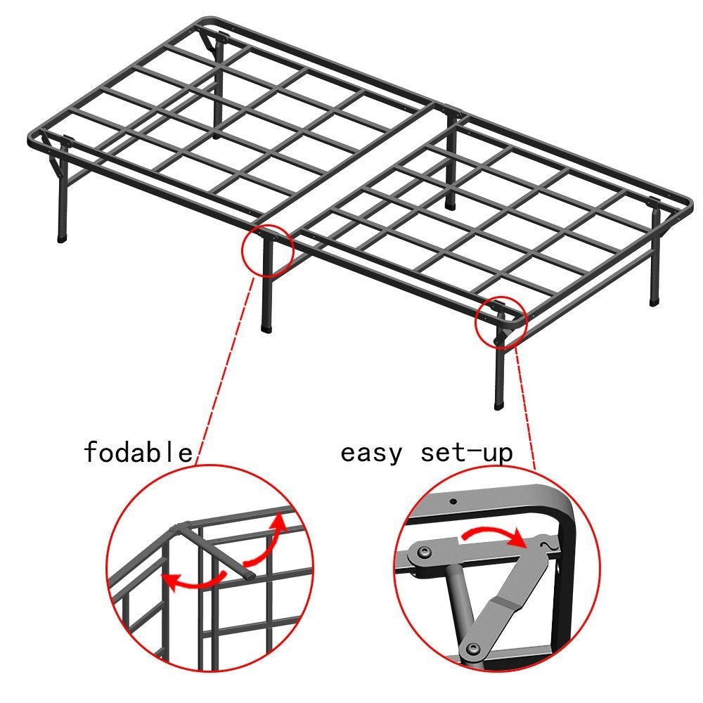 Twin XL Heavy Duty Foldable Metal Platform Bed Frame LuxuryLifeWay Online Store