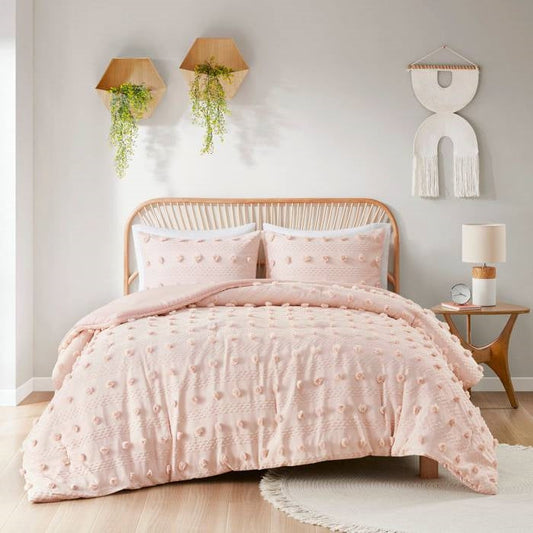 Twin/Twin XL 2-Piece Pink Pompom Hypoallergenic Microfiber Comforter Set LuxuryLifeWay Online Store