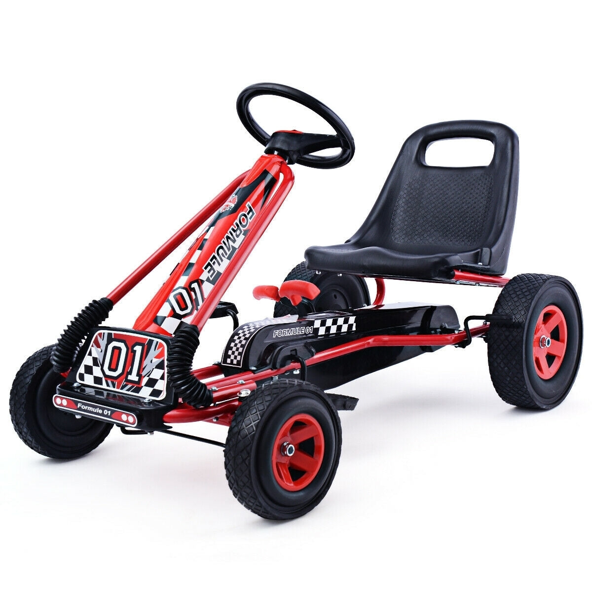 4 Wheels Kids Ride On Pedal Powered Bike Go Kart Racer Car Outdoor Play Toy-Red - Color: Red LuxuryLifeWay Online Store