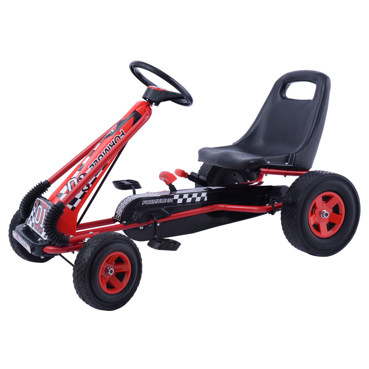 4 Wheels Kids Ride On Pedal Powered Bike Go Kart Racer Car Outdoor Play Toy-Red - Color: Red LuxuryLifeWay Online Store