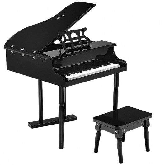 Musical Instrument Toy 30-Key Children Mini Grand Piano with Bench-Black LuxuryLifeWay Online Store