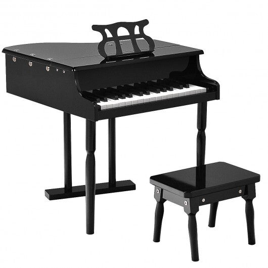Musical Instrument Toy 30-Key Children Mini Grand Piano with Bench-Black LuxuryLifeWay Online Store