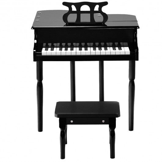 Musical Instrument Toy 30-Key Children Mini Grand Piano with Bench-Black LuxuryLifeWay Online Store