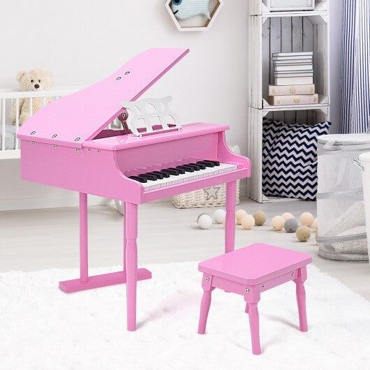 Musical Instrument Toy 30-Key Children Mini Grand Piano with Bench-Black LuxuryLifeWay Online Store