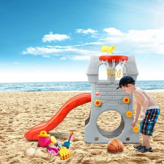 5 in 1 Toddler Climber Slide Playset with Basketball Hoop and Telescope LuxuryLifeWay Online Store