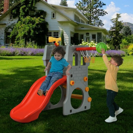 5 in 1 Toddler Climber Slide Playset with Basketball Hoop and Telescope LuxuryLifeWay Online Store