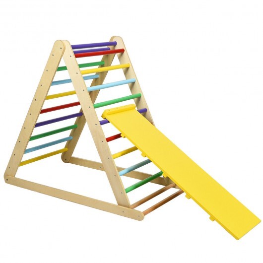 Foldable Wooden Climbing Triangle Indoor Home Climber Ladder - Color: Multicolor LuxuryLifeWay Online Store