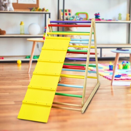 Foldable Wooden Climbing Triangle Indoor Home Climber Ladder - Color: Multicolor LuxuryLifeWay Online Store