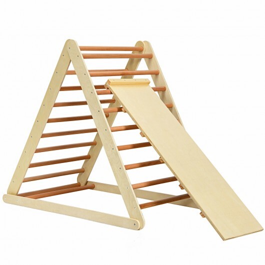 Foldable Wooden Climbing Triangle Indoor with Ladder for Toddler Baby-Natural - Color: Natural LuxuryLifeWay Online Store
