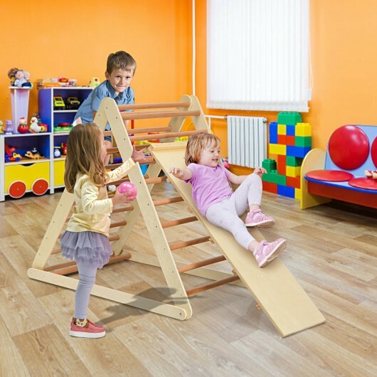 Foldable Wooden Climbing Triangle Indoor with Ladder for Toddler Baby-Natural - Color: Natural LuxuryLifeWay Online Store