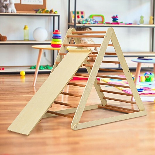 Foldable Wooden Climbing Triangle Indoor with Ladder for Toddler Baby-Natural - Color: Natural LuxuryLifeWay Online Store