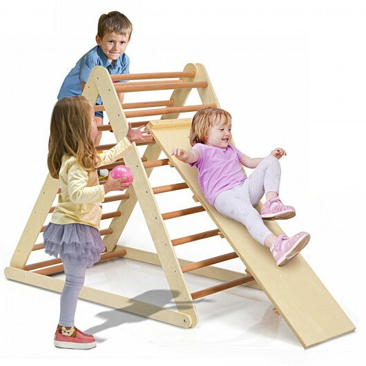 Foldable Wooden Climbing Triangle Indoor with Ladder for Toddler Baby-Natural - Color: Natural LuxuryLifeWay Online Store
