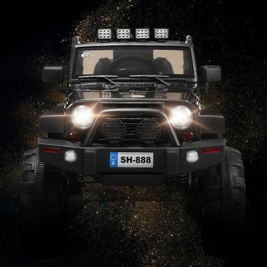 12V Kids Remote Control Riding Truck Car with LED Lights-Black LuxuryLifeWay Online Store