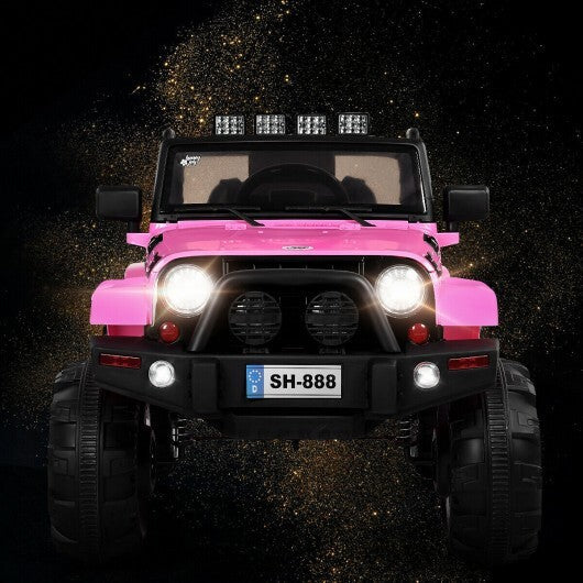 12V Kids Remote Control Riding Truck Car with LED Lights-Black LuxuryLifeWay Online Store