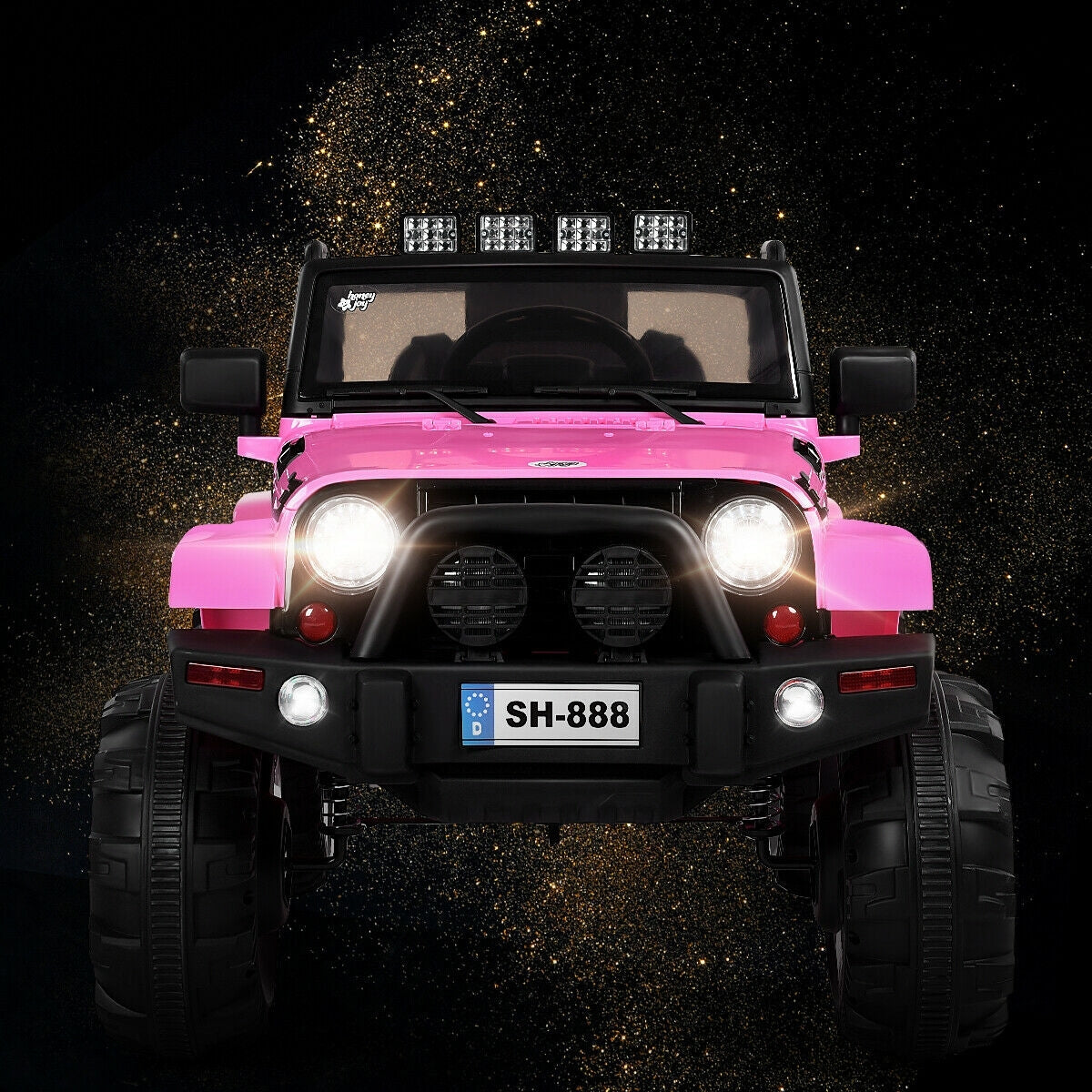 12V Kids Remote Control Riding Truck Car with LED Lights-Pink - Color: Pink LuxuryLifeWay Online Store