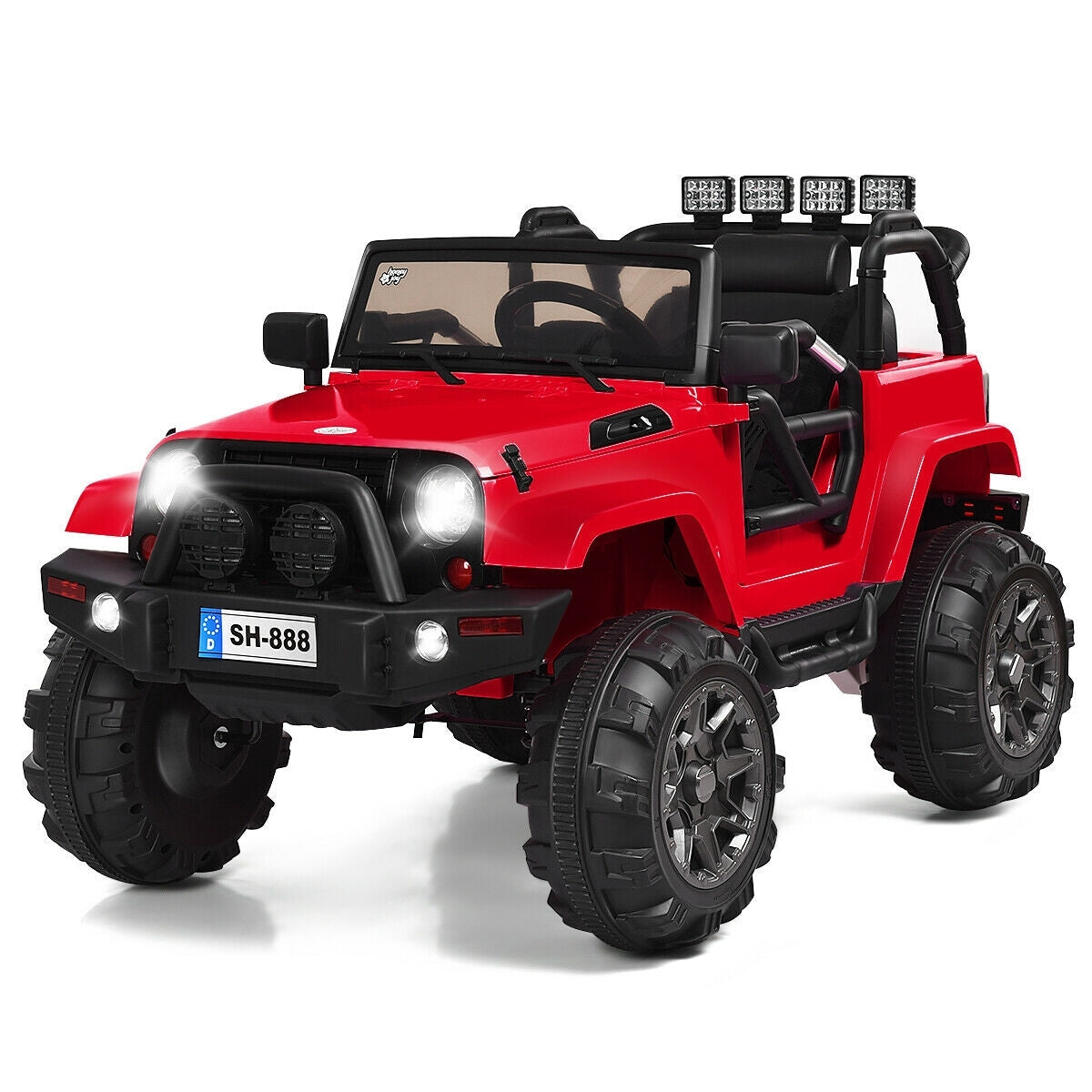 12V Kids Remote Control Riding Truck Car with LED Lights-Red - Color: Red LuxuryLifeWay Online Store