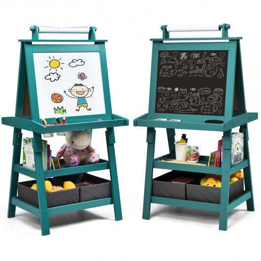 3 in 1 Double-Sided Storage Art Easel-Green LuxuryLifeWay Online Store