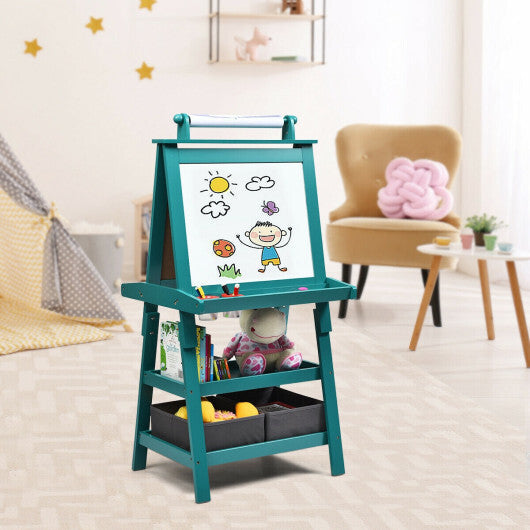 3 in 1 Double-Sided Storage Art Easel-Green LuxuryLifeWay Online Store