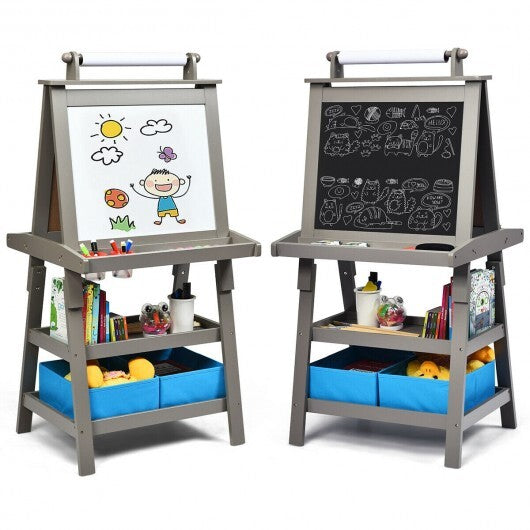 3 in 1 Double-Sided Storage Art Easel-Green LuxuryLifeWay Online Store