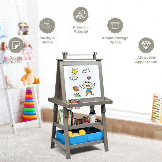 3 in 1 Double-Sided Storage Art Easel-Green LuxuryLifeWay Online Store