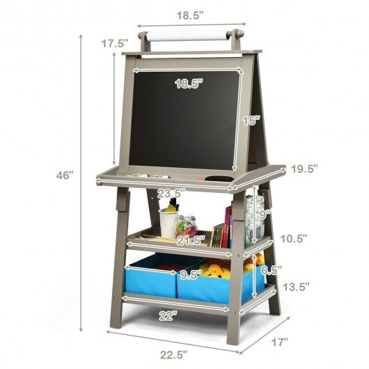 3 in 1 Double-Sided Storage Art Easel-Green LuxuryLifeWay Online Store