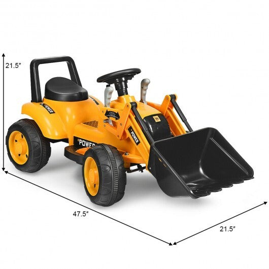 Kids Ride On Excavator Digger 6V Battery Powered Tractor-Yellow LuxuryLifeWay Online Store
