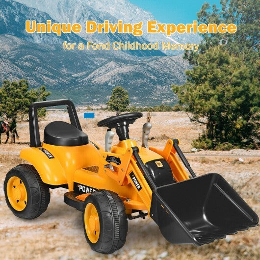 Kids Ride On Excavator Digger 6V Battery Powered Tractor-Yellow LuxuryLifeWay Online Store