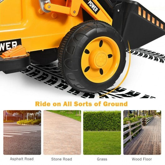 Kids Ride On Excavator Digger 6V Battery Powered Tractor-Yellow LuxuryLifeWay Online Store
