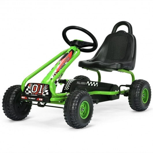 4 Wheel Pedal Powered Ride On with Adjustable Seat-Blue LuxuryLifeWay Online Store
