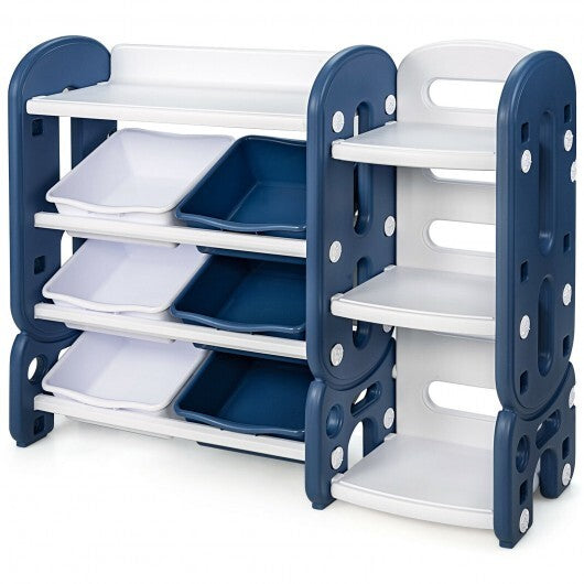 Kids Toy Storage Organizer with Bins and Multi-Layer Shelf for Bedroom Playroom -Blue - Color: Blue LuxuryLifeWay Online Store