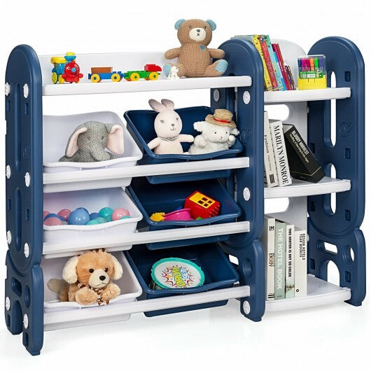 Kids Toy Storage Organizer with Bins and Multi-Layer Shelf for Bedroom Playroom -Blue - Color: Blue LuxuryLifeWay Online Store