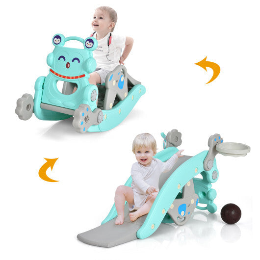 4-in-1 Rocking Horse and Slide Set for Kids-Blue LuxuryLifeWay Online Store